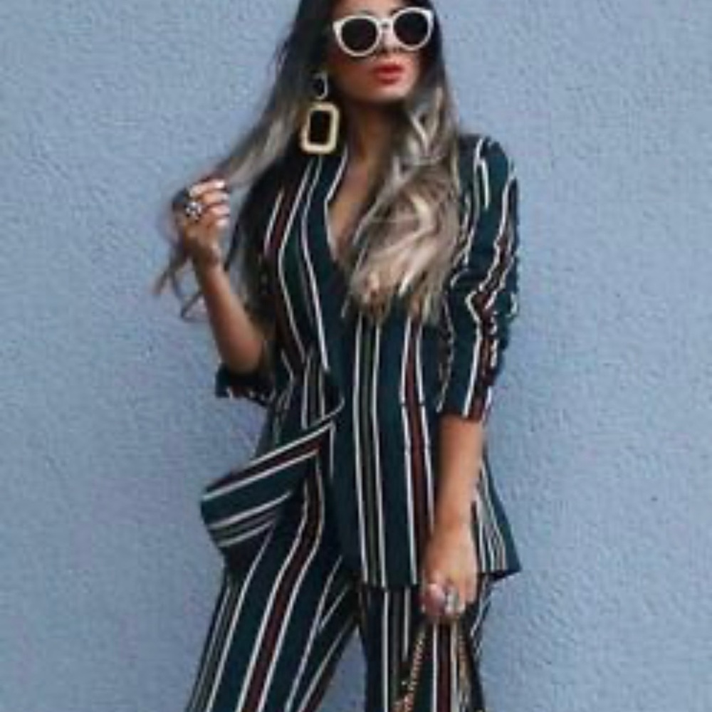 Zara Multicolor Striped Blazer - Picture 2 of 6